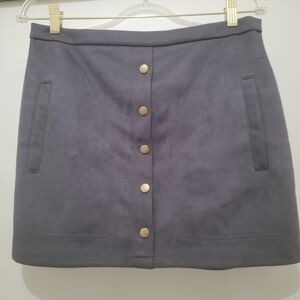 Vesti Charcoal Button-Front Mini Skirt